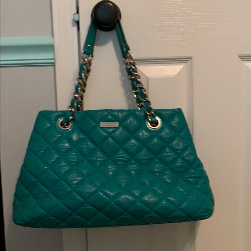 Kate Spade Quilted Leather Emerald Green Purse